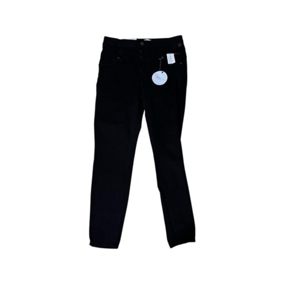 NWT Oasis Skye Stacked Waist Super High Rise Black Jeans size Jr 15